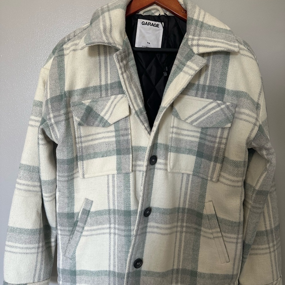 Garage Men's Plaid Jacket - Gray and White